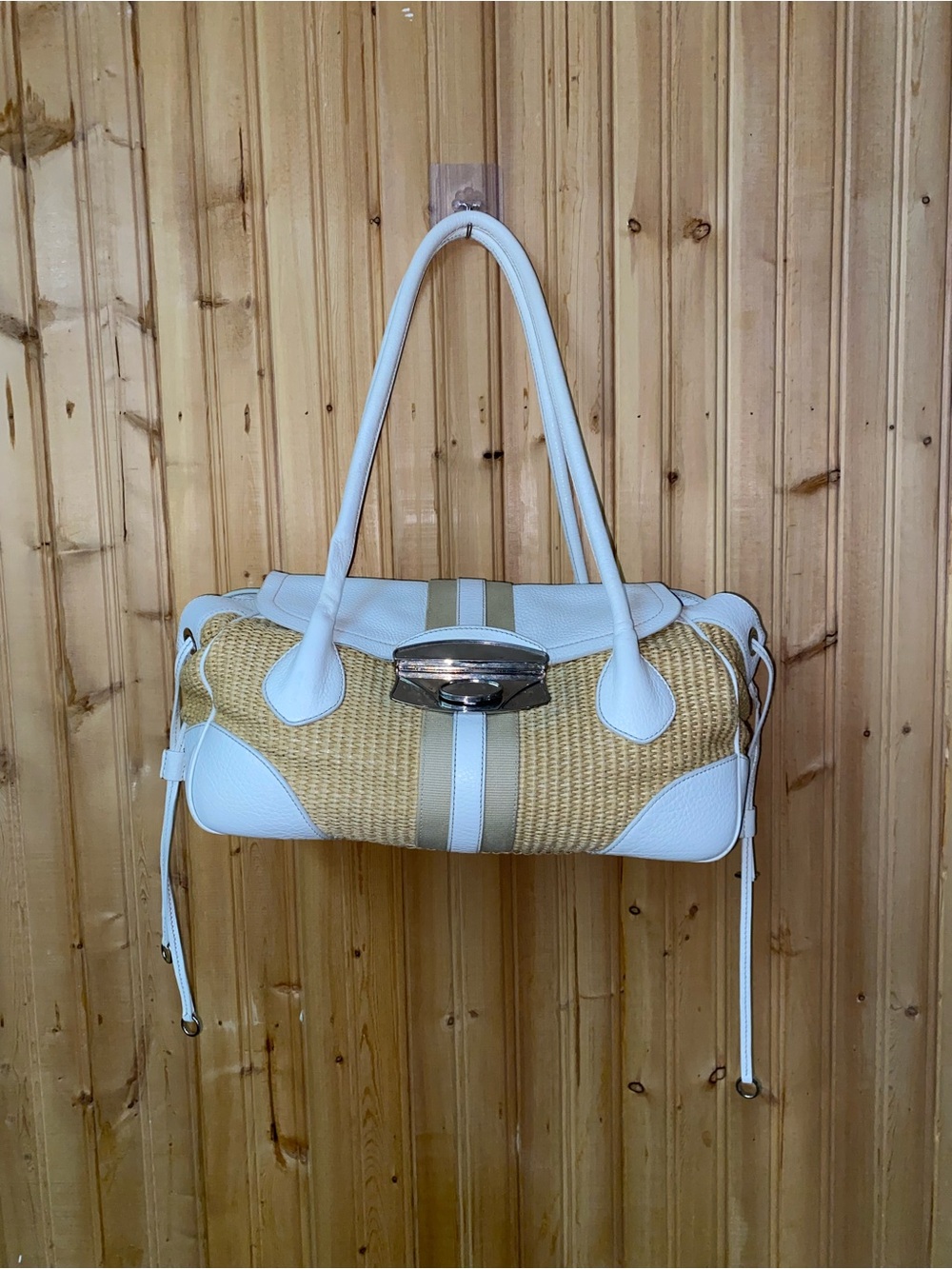 Prada Struzzo Paglia Shoulder Bag